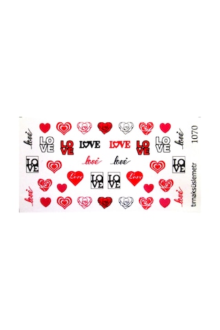 Love ve Kalp Tırnak Dövme Tirnak Sticker 1070