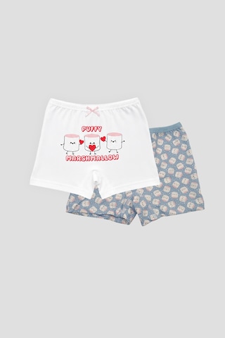 Defne Baby Kız Çocuk Desenli Premium Pamuklu Penye 2'li Boxer Şort Takımı Çok Renkli