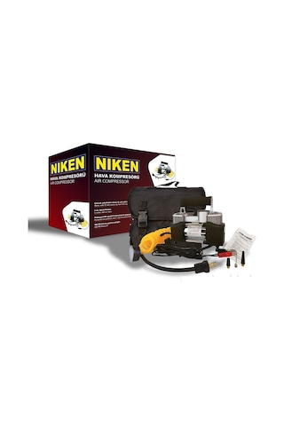 Niken Araç Lastik Hava Kompresör Metal Çift Silindir Büyük Çantalı Niken 025 001 06 01