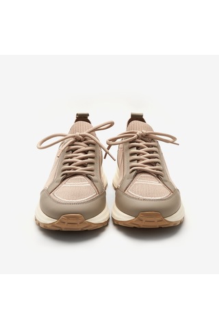 Bej Sneaker Erkek 24314 Huds Triko Nakış