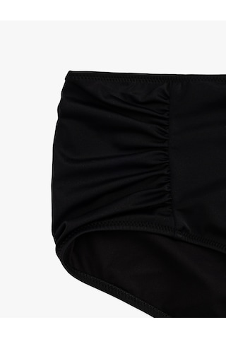 Koton Drape Detaylı Yüksek Bel Bikini Altı Siyah 5sak00010mm Siyah