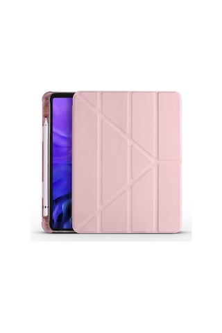 Apple Uyumlu iPad, Air 11 2024 Kılıf Tri Folding Kalem Bölmeli Standlı Kılıf