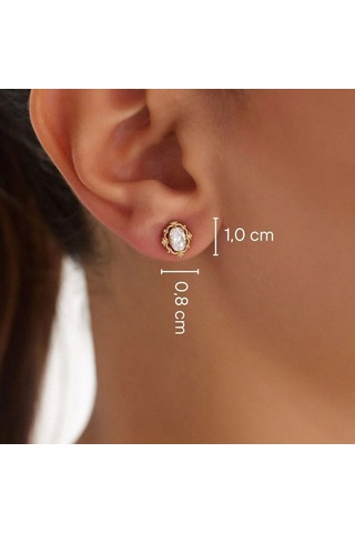 14 Ayar Atın Vintage Küpe Yeni T14292 Renkli