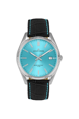 Jacques Lemans Jl.50-4s Quartz Deri Siyah Mavi Kadran 10 Atm 34 Mm Kadın Kol Saati Gri