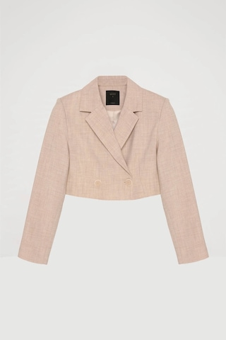 Quzu Vatka Detaylı Crop Bej Kadın Blazer Ceket 51287 Bej