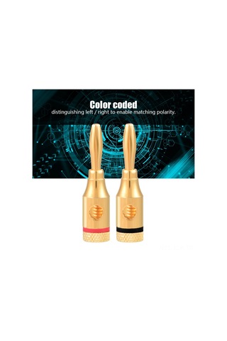 Xindoker 10 Adet Altın Kaplı Bakır Hoparlör Bağlantı Plugları - Anti-korozif, Renk Kodlu, 4mm Kablolara Uygun, Optimal Sinyal Aktarımı