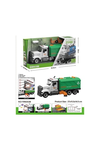Ceren Ctoys Sesli Işıklı Pilli Sök Tak Yol Temizlik Kamyonu Tw9083b
