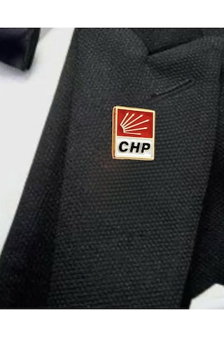 Chp ''cumhuriyet Halk Partisi'' Yaka Rozeti 12 Adet Gri