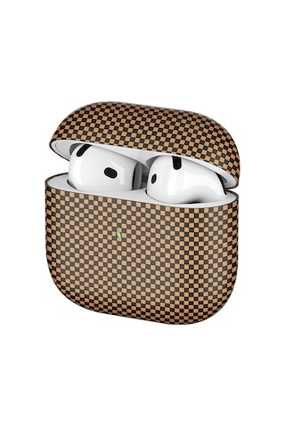 Apple AirPods Uyumlu 4 Zore Airbag 43 600d Karbon Fiber Kulaklık Kılıfı Gold