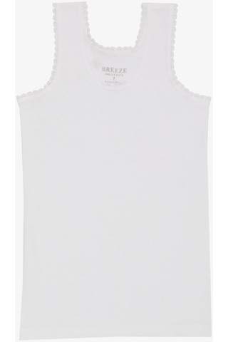 Breeze Kız Çocuk Kalın Askılı Atlet 3-13 Yaş, Beyaz-beyaz Beyaz