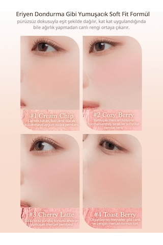Dasique Karıştırılabilir Renk Tonlarına Sahip 4lü Allık Paleti Blending Mood Cheek 07 Candy Berry 07 Candy Berry