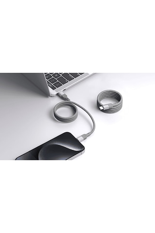 Momax DC35L Mag Link Usb-c To Usb-c 100W Usb2.0 Kablo Magnetic Titanium