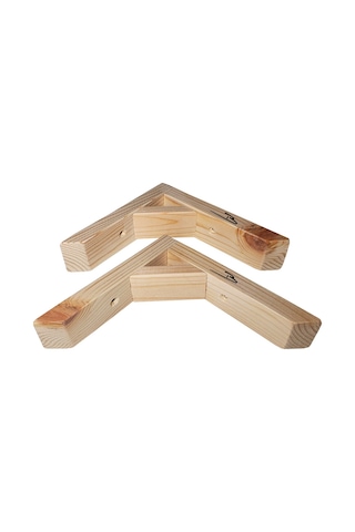 Doğal Ahşap Duvar Raf Ayağı 16x16cm Dayanıklı 90 Derece (2li set)