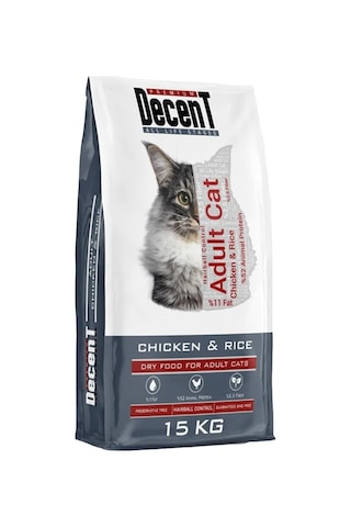 Decent Tavuklu ve Pirinçli Yetişkin Kedi Maması 15 KG