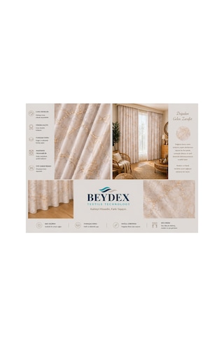 2 Adet 140x260 Cm Ölçüsünde Şık Dekoratif Fon Perde Koleksiyon Krem Rengi