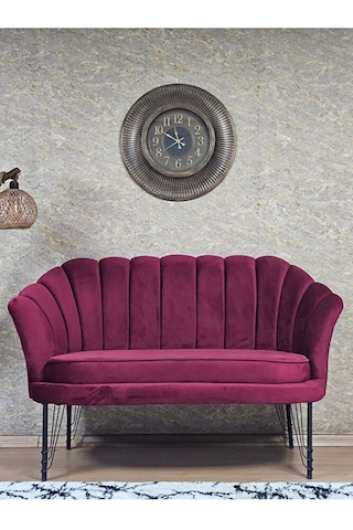 İkili İstiridye Siyah Boyalı Telli Ayak Çay Seti Koltuk Tekli Ber Çok Renkli