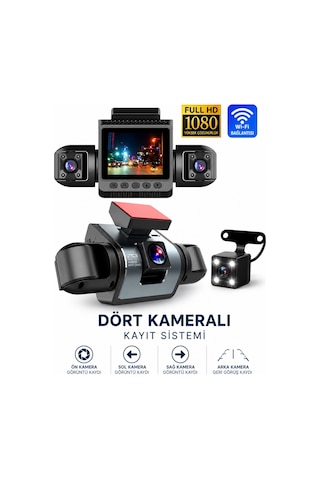 Sy 9720 4 Kameralı Full Hd 1080p Wifi Araç İçi Kamera Seti