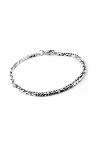 Chavin 4 mm. 21 cm. Gri Çelik Erkek Bileklik es34 Çelik