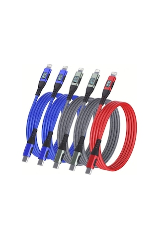 Brightnova Usb C Lightning Kablo 3m 10ft 118inc 5 Adet Mavi Yesil Kirmizi Hizli Sarj Kablosu İphone 14 13 12 Pro Max 11 X Xs Xr 8 Plus İpad Uyumlu