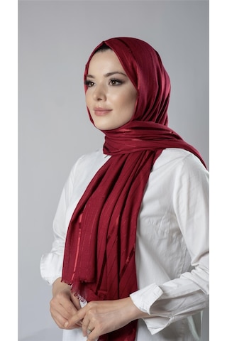 Hürrem Bone Bordo Çizgili Şal Viskon Kumaş Bursa Dolama 202110 16 Bordo
