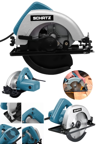 Schatz 800w Bakır Sargı Sjs Metal Şanzıman Sunta Kesme Daire Testere Makinesi Mavi 180mm