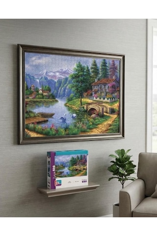 Yamaç Evleri Ve Kuğu Gölü İkili Set - 1000 + 500 Parça İkili Puzzle Seti