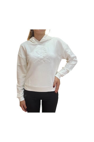 Benetton Kadın Sweatshirt Beyaz