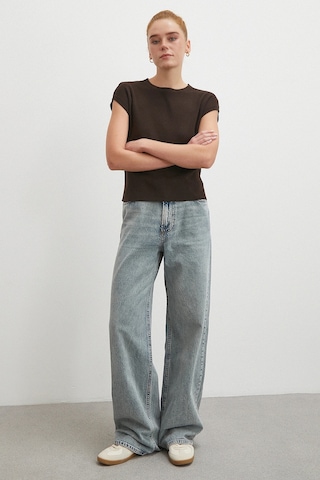 Yüksek Bel Relaxed Fit Jean Mavi Mavi