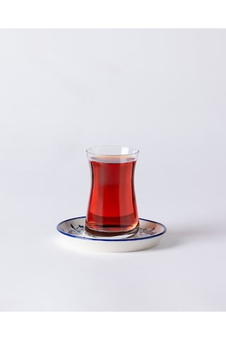 Madame Coco Grand Couronne 6'lı Çay Tabağı Seti - Mavi/beyaz 8684427297988 Çok Renkli