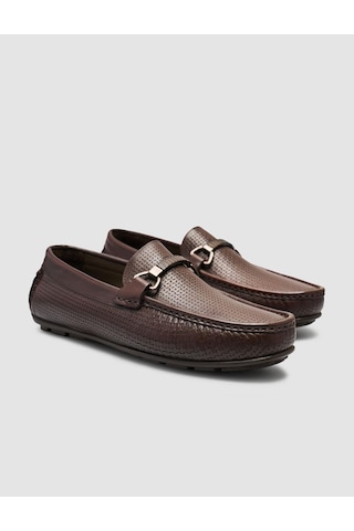 Cabani Moraza %100 Hakiki Deri Kahverengi Tokalı Erkek Loafer