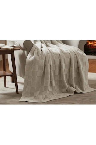 Merinos Fiona Stonecube Soft Battaniye 200x220 Bej