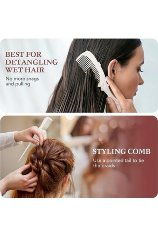 Willowhaven 4 Adet Vintage Saç Bakım Seti - Altın Ayna Saç Masajı Ve Fırça Hediyelik Altın