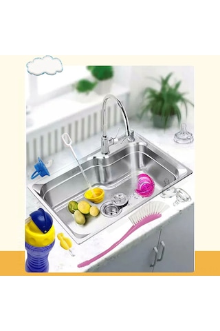 Geeroyoo Yeni Doğan Biberon Temizleme Fırçası - Nylon Yapılı, Mavi, 45x250mm, Bebek Biberon Hijyen Fırçası