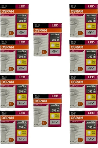 Osram Par16 4.5w 50w 2700k Sarı Işık Gu10 Duylu Led Spot 10 Adet