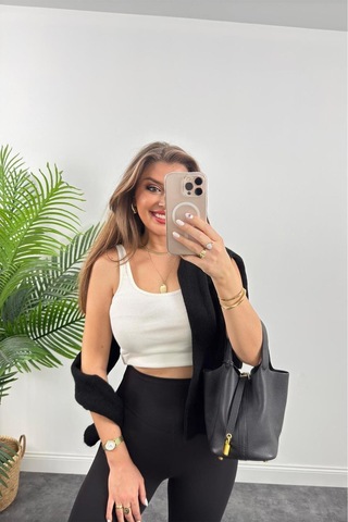 Butik Sıkılaştırıcı Toparlayıcı Şardonlu Yüksek Bel Tayt SiYAH
