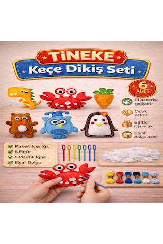 Tineke 6 Adet Çocuklar Için Kendin Yap Montessori Keçe Dikiş El Sanatları Seti 3 Yaş Üzeri Çocuklar Için 6  Pcs