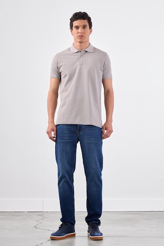 Dufy Gri Düz Erkek T-shirt - Slim Fit Gri