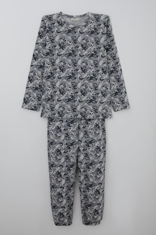 Breeze Erkek Çocuk Pijama Takımı Kamuflaj Desenli 9-12 Yaş, Gri