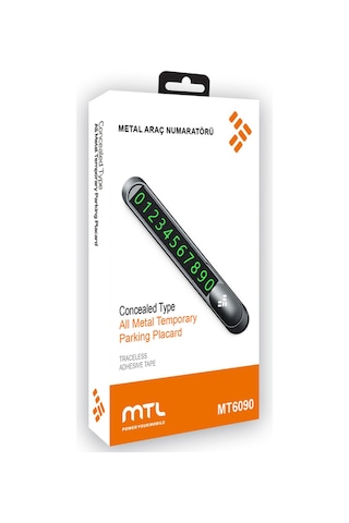 Metal Geçici Park Numara Levhası Gizlenebilir Tasarım, Gece Parlayan Rakamlar Mt6090