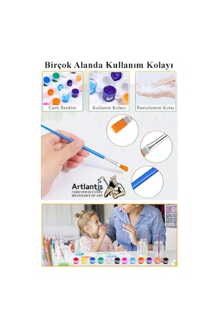 Akrilik Boya 3 Ml 6 Renk Resim Fırçası Ve Paleti 5 Paket Mini Küçük Akrilik Boya Taş Ahşap Seramik Tuval Alçı Tuval Çok Renkli