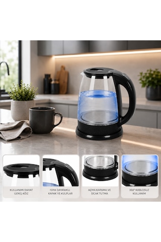 Teba TH-120GK 1.8 L Cam Su Isıtıcı / Kettle