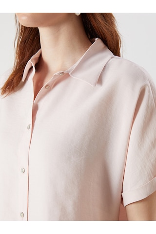 Lcw Vision Pembe Oversize Modal Karışımlı Kadın Gömlek