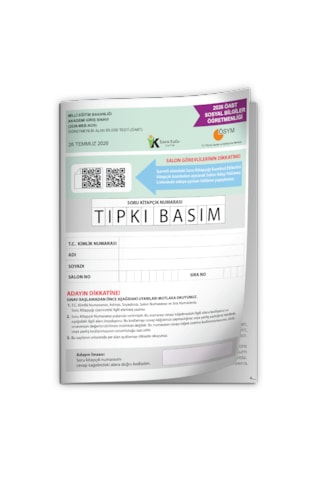 2026 Meb-ags Öabt Sosyal Bilgiler Öğretmenliği Ösym Tıpkı Basım Kitapçığı Tg Deneme