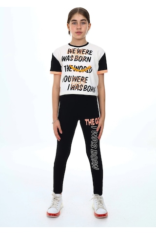 Kız Çocuk Taytlı Alt-üst 2'li Takım 12141 Beyaz