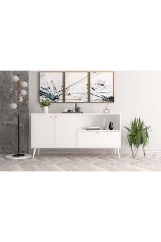 Floradesign Konsol / Konsol / Çok Amaçlı Dolap 160 Cm Beyaz