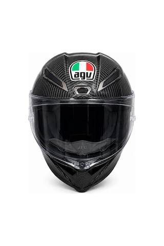 Agv Pista Gp Glossy Carbon Kapalı Motosiklet Kaskı - Xxl Beden - Şeffaf Vizör Siyah