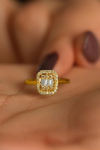 Erdobia 925 Ayar Zirkon Taşlı Gold 3 Sıra Ayarlanabilir Baget Gümüş Yüzük