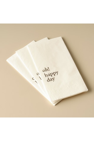 Bella Maison Oh Happy Day 100'lü Peçete Beyaz 33 x 33 CM Beyaz
