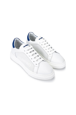 Mario Valentino Erkek Hakiki Deri Beyaz/mavi Sneakers & Spor Ayakkabı 1040 92s3913 Erk Ayk Y26 Bıanco/blu Beyaz Mavi