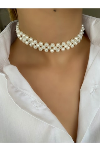 Inci Tasarım Choker Kolye/Inci Kolye 16527186 Beyaz